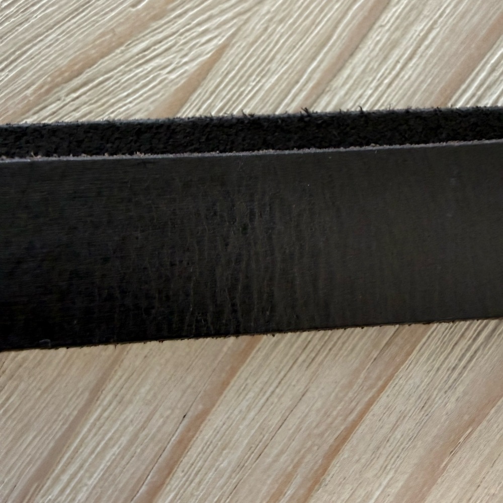 Lucky Brand Black Leather Belt with Silver Heart - Picture 3 of 5